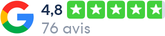 Note Google : 4,8 sur 5, 76 avis